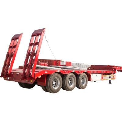 China Detachable Gooseneck Lowboy Semi Trailer 3/4 Axle 80-150 Ton Equipment Transport For Zambia for sale