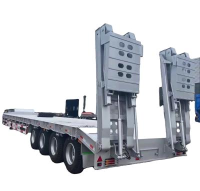 China Gooseneck Detachable 4 Axle Low Bed Trailer , Lowboy Semi Trailer For Sale Mozambique for sale