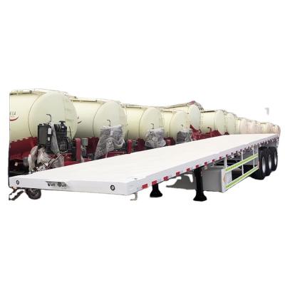 China Aanpasbaar 3 4 Axel 12.5M 40ft platbed Semi-trailer Container Flatbed Car Hauler te koop Te koop