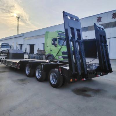 China Used New Lowboy Truck Trailer 60T Lowbed Semi Trailer For Sale for sale