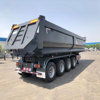China 4-Axis HYVA Hydraulic Lift Cylinder Semi Trailer with Backflip U-Bucket Color Can Be Customized According To Customer Needs for sale