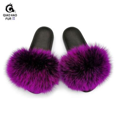 China Luxurious Hairy Fur Slippers Anti-Slippery Slippers For Women Real HouseSlides Slippers for sale