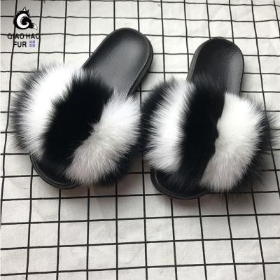 China Wholesale LuxurySlides Women Slippers Raccoon Fur Slippers Fashion Trend Slippers Supplier Customization for sale