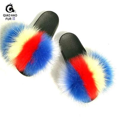 China Fashion Trend Real Fur Slippers Factory Customization CC Bedroom Slippers For WomenSlides Slippers for sale