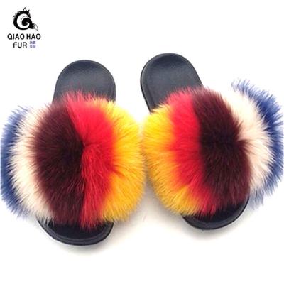 China Fashion Trend Slippers Shape Luxurious Faux Fur Stone Women's Slides Slippers Slippers for sale