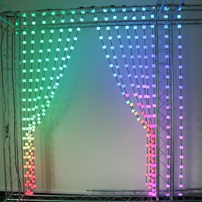 China DMX Pixel Ball Curtain Hanging Visual 360 Degree LED Curtain Ball Light Led Curtain Screen GG-LS5050SPH-6RGB-IC for sale