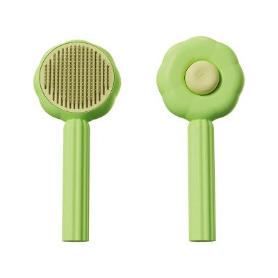 China Sustainable Hot Sale Cat Dog Grooming Brush Remove Non-slip Stainless Steel Comb Pet Hair Removal For Cats for sale