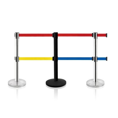 China Retractable Theater Queue Rope Queue Retractable Belt Manager Barrier Crowd Control Railing Temporary Bracket for sale