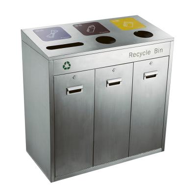 China Segregation Sustainable Indoor Garbage Can Recycle Stainless Steel Waste Bin for sale