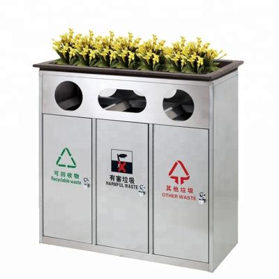 China 3 Viable Commercial Stainless Steel Trash Can Waste Bin Prices for sale