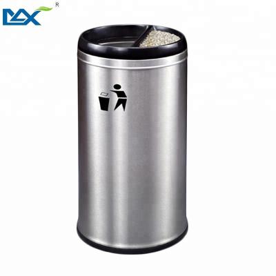 China Sustainable Hotel Lobby Metal Indoor Stainless Steel Swing Top Waste Bin for sale