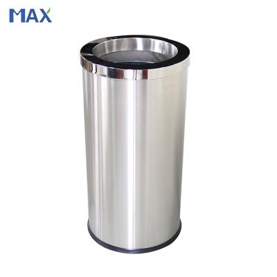 China Sustainable Stainless Steel Indoor Trash Can Commerical Steel Waste Bins For Shopping Mall Garbage Bin for sale