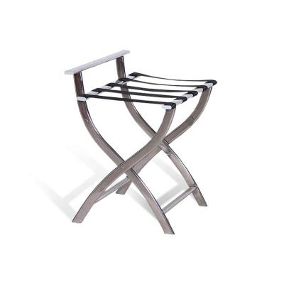 China Stainless Steel Modern Backrest Folding Luggage Rack Metal For Hotel for sale