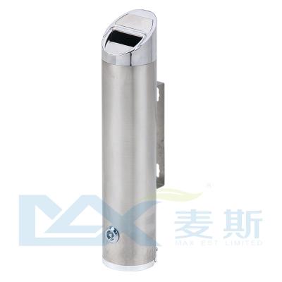 China Outdoor Hospital Stainless Steel Lockable Wall Mounted Ashtray Trash Bin For Smoking Accessories Public Place for sale