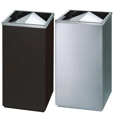 China Stainless Steel Sustainable Indoor Commercial Dust Bin With Swing Lid Waste Bin For Shopping Mall for sale