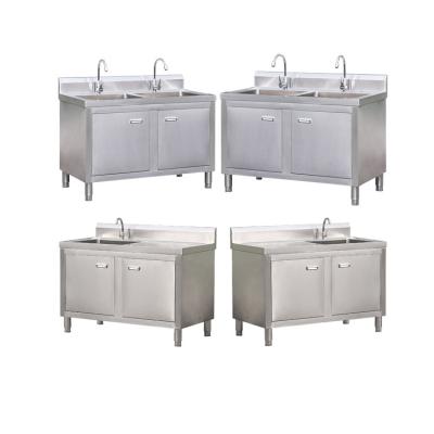 China With Faucet Wholesale Price Commercial Sink Stainless Steel Sink Table Cabinet For Catering Hotel for sale