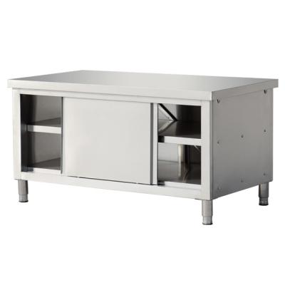 China Sliding Door Stainless Steel Sliding Door Workbench Stainless Workbench Commercial Worktable for sale