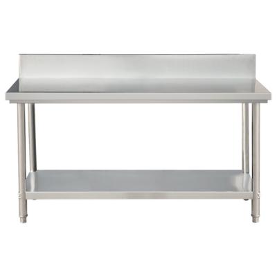 China With Three Layer Round Leg Backrest Stainless Steel Equipment Workbench Workbench Customized Hotel / Kitchen Catering Workbenches for sale