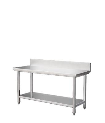 China With Backrest Customized Stainless Steel Worktable Hotel Kitchen Round Leg Backrest Stainless Steel Workbench Cabinet for sale