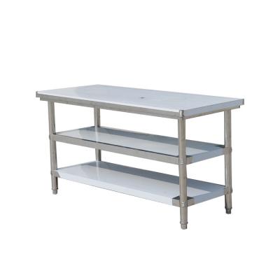 China Hotel/kitchen/restaurant laboratory three layers of stainless steel table restaurant work table kitchen work table for sale