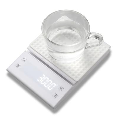 China Sustainable Multifunctional Custom White Waterproof Smart Led Electronic Coffee Scale Digital Coffee Scale for sale