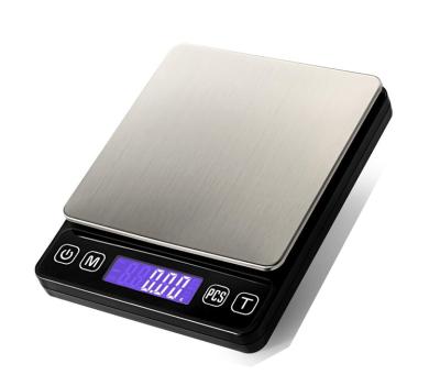 China Weight Measuring Pinxin 500g/3kg 0.01g/0.1g Gram Digital Led Weight Kitchen Scales Jewelry Gold Cheap 500g Pocket Scales for sale