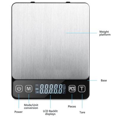 China With Tray Waterproof Electronic Portable Digital Scale Kitchen Scales Rectangle Household Kitchen Scales for sale