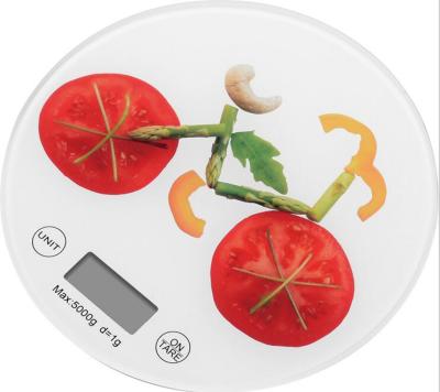 China Multifunction Waterproof Weight Round Kitchen Digital Measuring Scale Weighing Electronic Kitchen Scale for sale