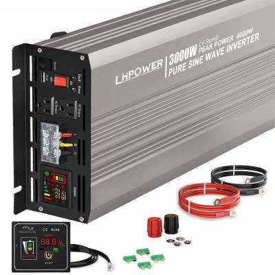 China Low Battery Voltage & Over Volate 3000W UK Standard Pure Sine Wave Power Inverter 12VDC 24VDC 48VDC 230V for sale