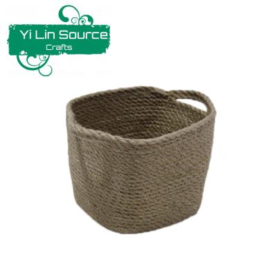 China New Viable Hot Beautiful Household Jute Household Storage Three-ply Basket for sale