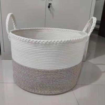 China Large Capacity Viable Basket Storage Basket Cotton Rope Basket for sale