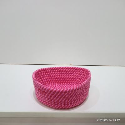 China 2020 Festival Basket 520 Small Item Viable Colorful Storage Basket Hot Selling 100% Cotton Rope Basket Abroad for sale