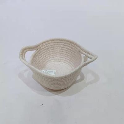 China Cute Light Pink Cotton Rope Basket Viable Hot Sale Small For Cheap Promotional Gift Basket Storage Baskets for sale