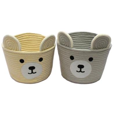 China Cotton Rope Storage Woven Basket Gift Baby Cloth Laundry Baskets Kitchen Viable Hand Knitting Baskets for sale