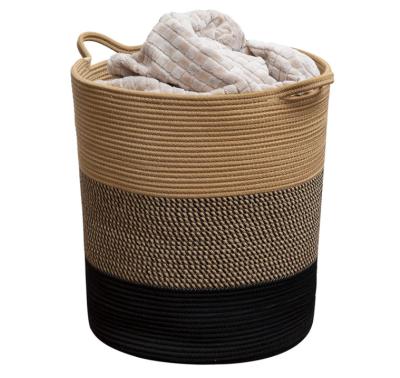 China Sustainable Laundry Toy Storage Basket Large Cotton Rope Basket 14.15x18.1x15.94Inch Baby Baskets For Blankets for sale