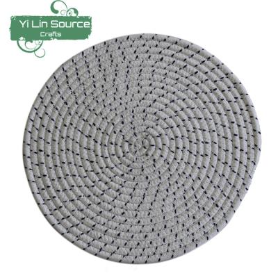 China Sustainable Wholesale Round Mats Dining Table Placemats With Cotton Rope for sale