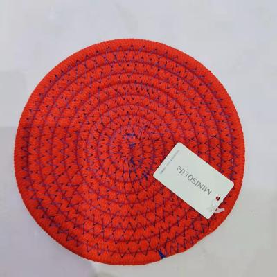 China Sustainable Cute Red Round Fashion Durable Environmentally Friendly Non-toxic Place Mats For Family Restaurant Hotel for sale