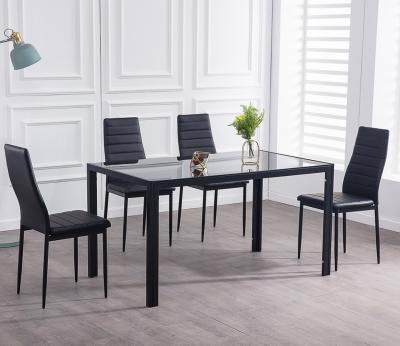 China Contemporary Modern Luxury Glass Dining Room Furniture Dining Table Sets With 4 Chairs for sale