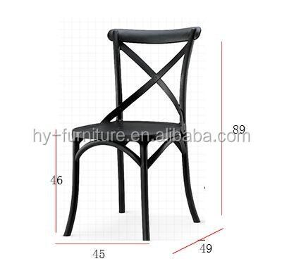 China Dining Chair High Quality New Design PP Black Plastic Cross Dining Back Chairs, X Plastic Chairs For Dining Room HYX-681 for sale