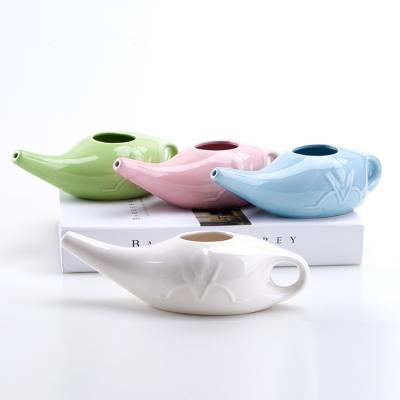 China Wholesale White Nasal Care C&C Eco-friendly Ceramic Neti Pot Nasal Pots With Handle for sale