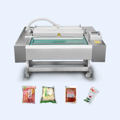 China Easy Operation Large Capacity Automatic Continuous Rotating Belt Type Food Vacuum Packing Machine For Cheese And Seafood for sale