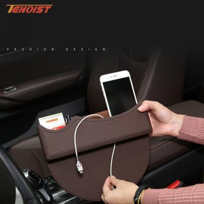 China New Luxury Multifunctional Auto Car SUV Front Seat Gap Filler Pocket Organizer Storage Box Phone Holder for sale