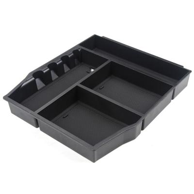 China Brief & High Quality Black Single Color ABS Armest Center Console Coin Holder Storage Box Organizer For F150 XLT 2021 for sale