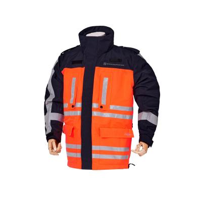 China Custom Made Unisex Two Piece Safety Waist Tape Orange Hoodie Men Suit Reflective Warm Safety Reflective Jackets for sale