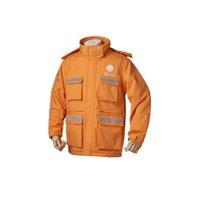 China Road Safety Reflective Orange Clothing Stripe Suit Two Piece Water Proof Windproof Reflector Jackets for sale