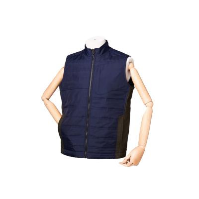 China Custom High Quality Cotton Fabric Navy Sleeveless Work Wear Vest With Pockets for sale