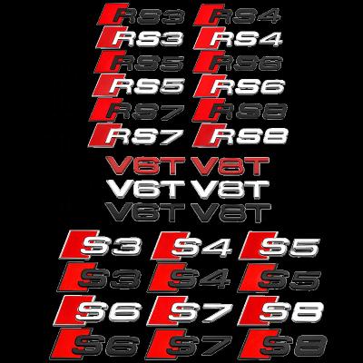 China Custom car decoration sticker 3d car design letter RS3 RS4 S6 emblem for audi for sale