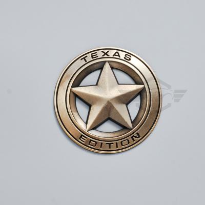 China Wholesale custom car logo/emblem auto metal car decoration sticker metal car badges for TEXAS for sale