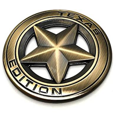 China Custom Car Decoration 3D TEXAS Edition State Flag Car Body Sticker Chrome Badge for sale