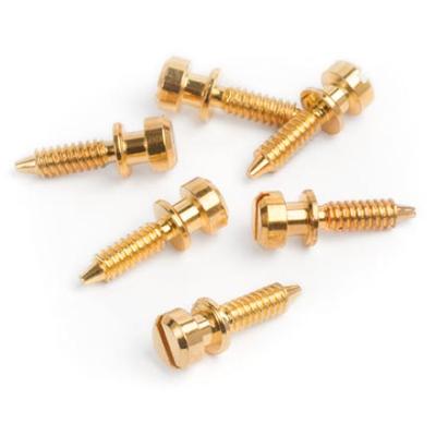 China GUITAR Guitar Nickel Gold Plated Brass Set 6 Air-O-Matic Bridge Saddle Screws for sale